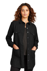 Mercer+Mettle® Women's Long Sleeve Twill Overshirt - Deep Black - XS